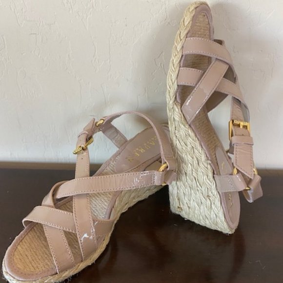 Lauren Ralph Lauren Chrissy Patent Leather Espadrilles Wedge Size 5B - Picture 2 of 15